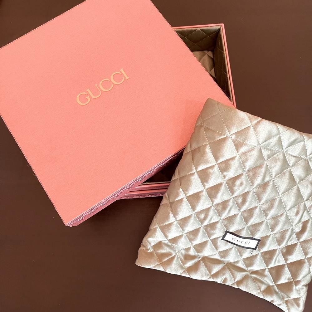 Gucci Rare Wooden Box and Quilted Dustbag